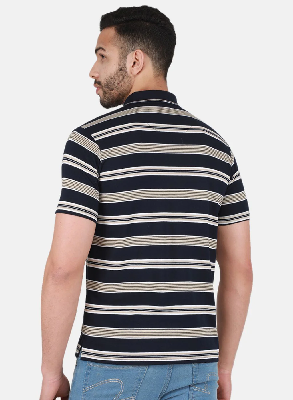Men NAvy Blue Printed T-Shirt - Image 3