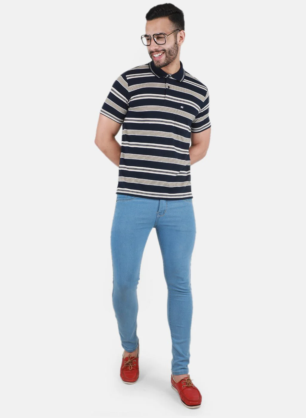 Men NAvy Blue Printed T-Shirt - Image 4