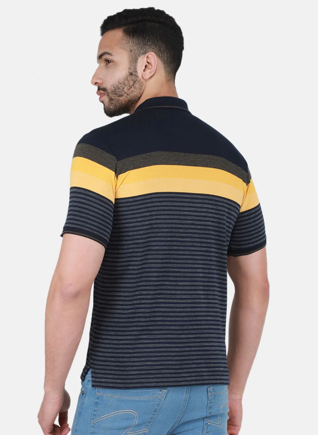 Men NAvy Blue Printed T-Shirt - Image 3