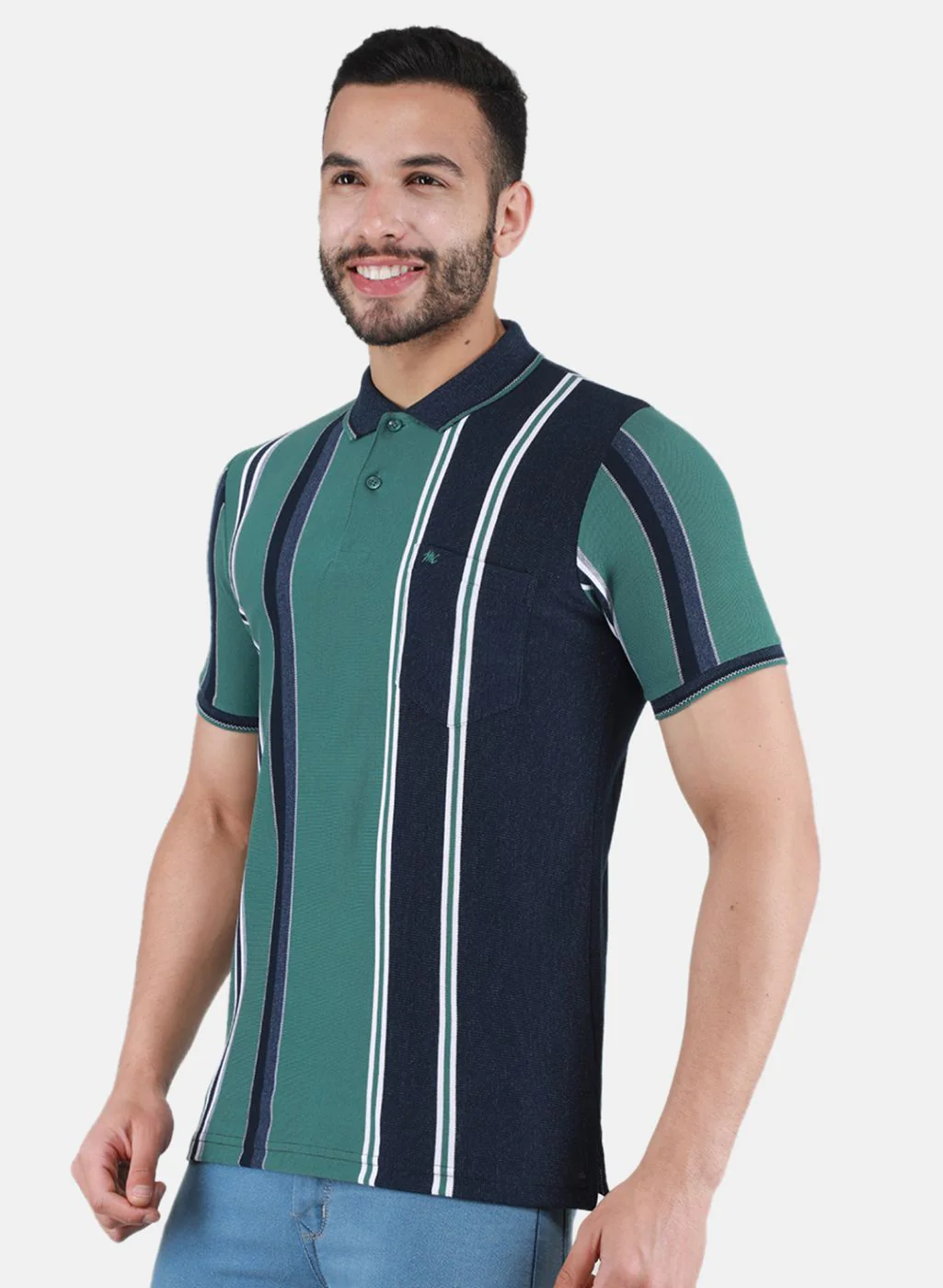 Men NAvy Blue Printed T-Shirt - Image 2