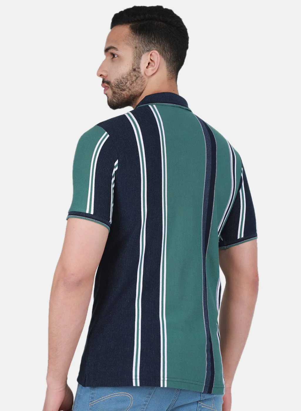 Men NAvy Blue Printed T-Shirt - Image 3
