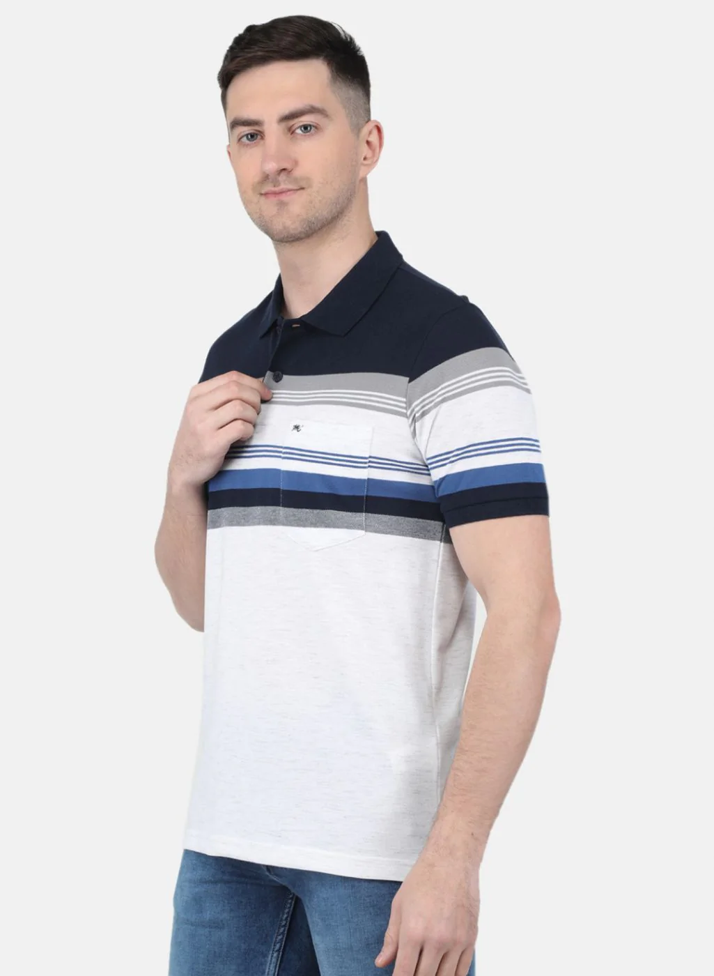 Men NAvy Blue Printed T-Shirt - Image 2