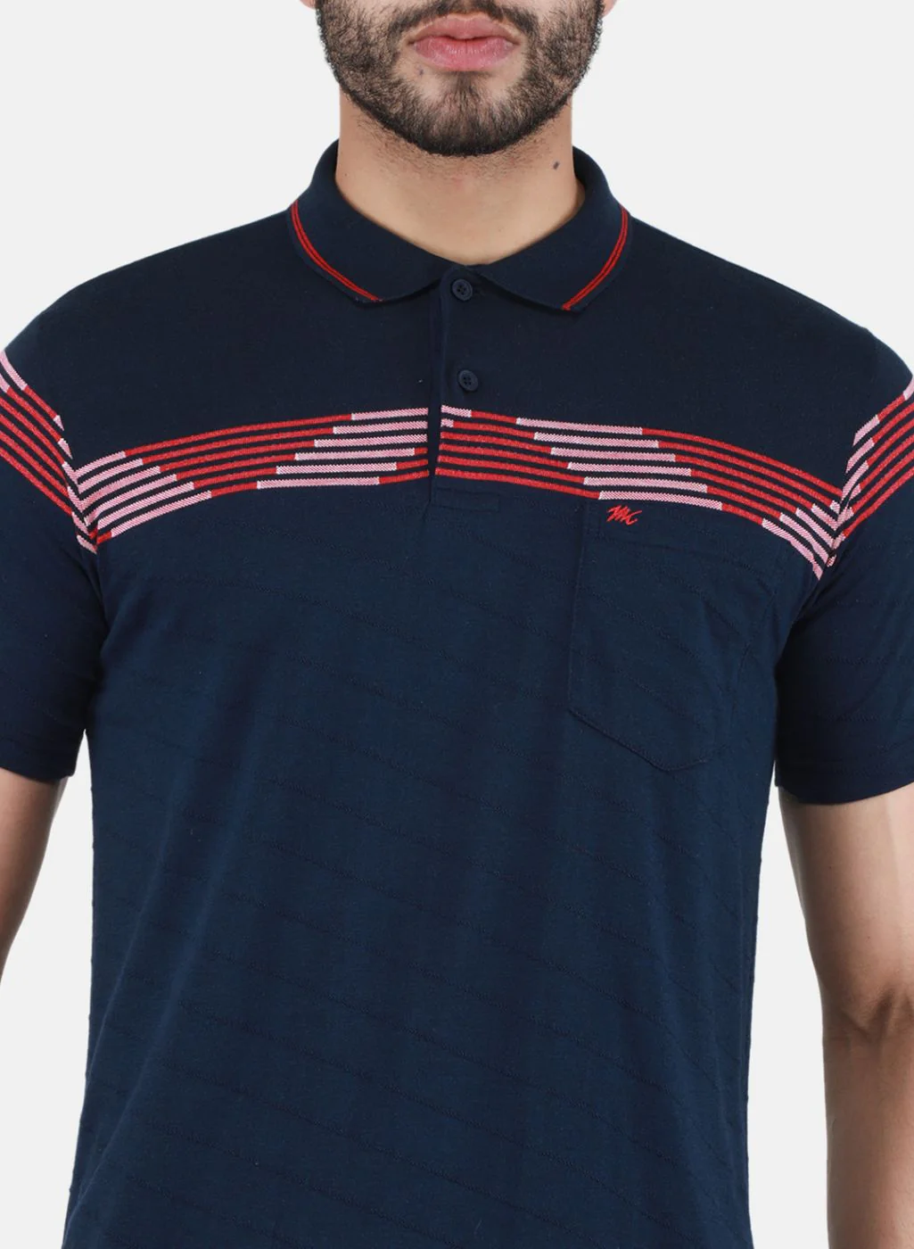 Men NAvy Blue Printed T-Shirt - Image 5