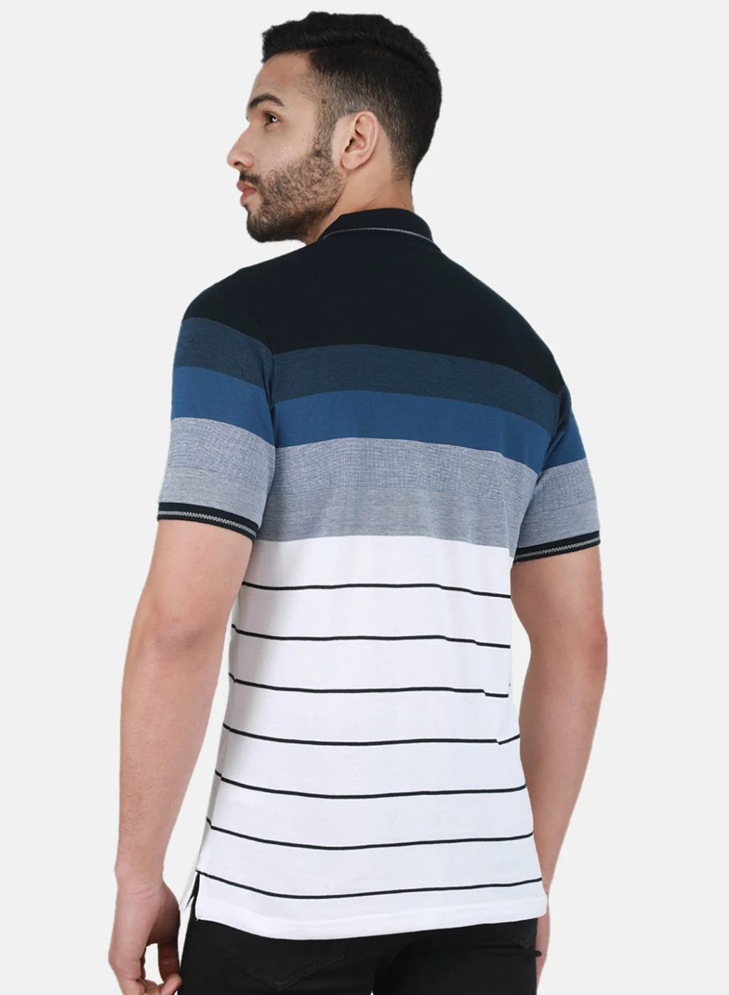 Men NAvy Blue Printed T-Shirt - Image 3