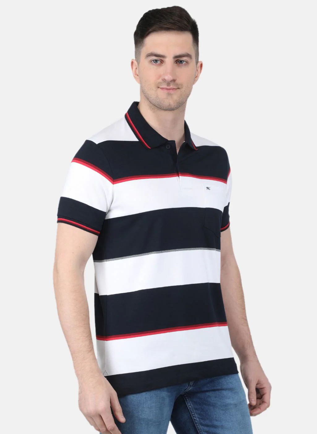 Men NAvy Blue Printed T-Shirt - Image 6