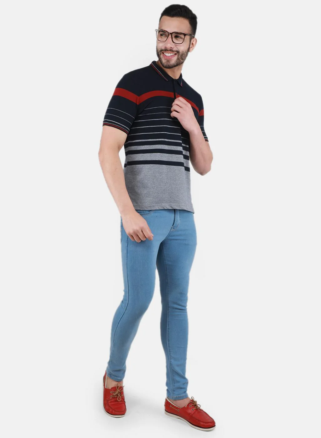 Men NAvy Blue Printed T-Shirt - Image 4