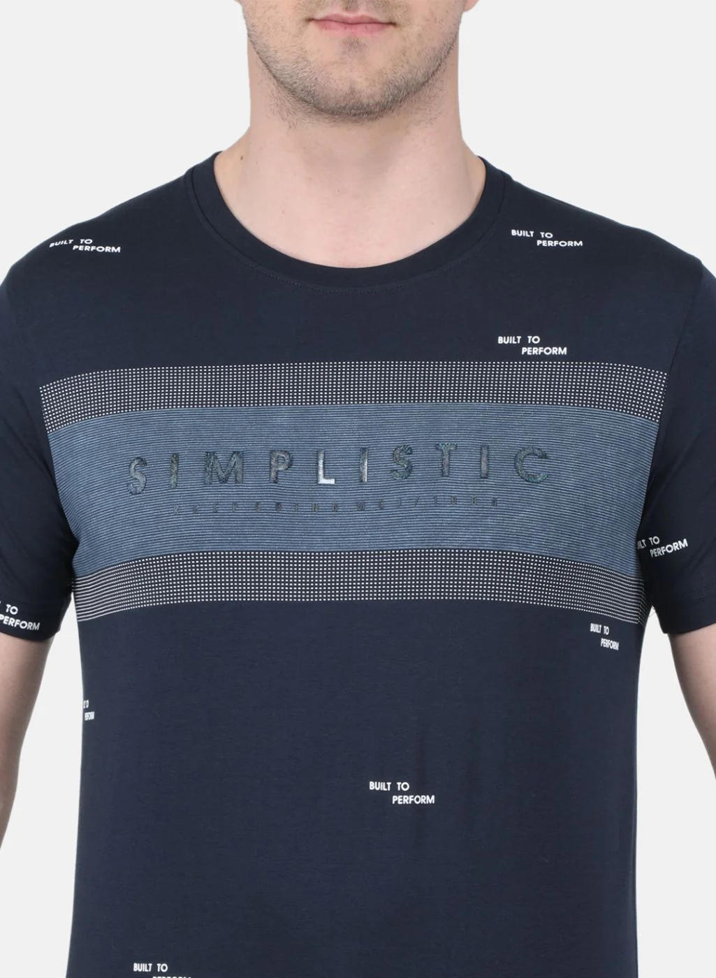 Men NAvy Blue Printed T-Shirt - Image 5