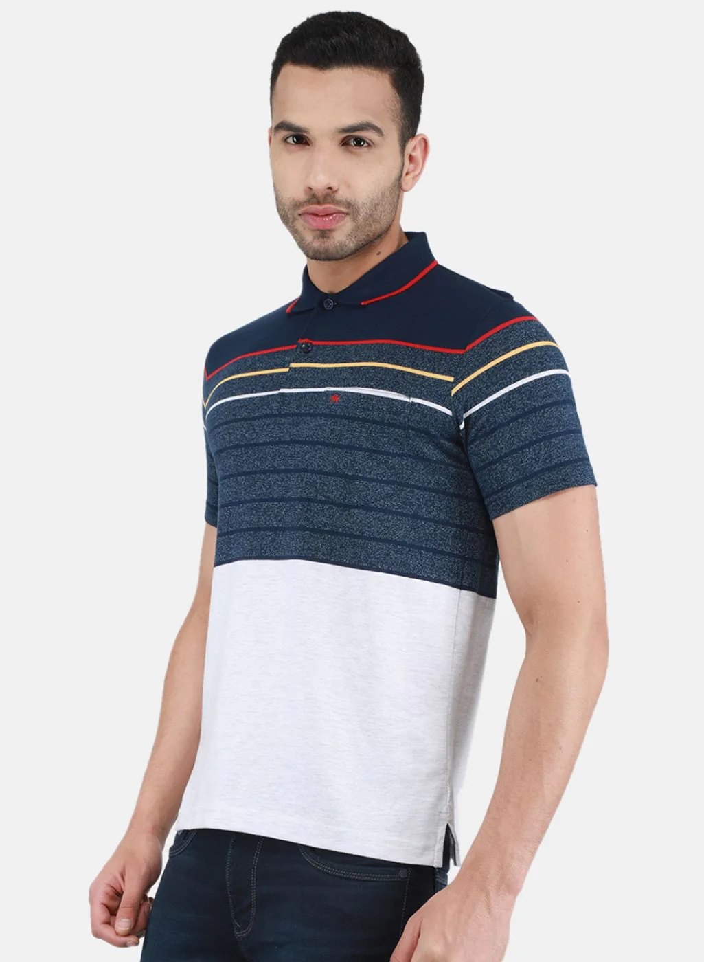 Men NAvy Blue Printed T-Shirt - Image 2