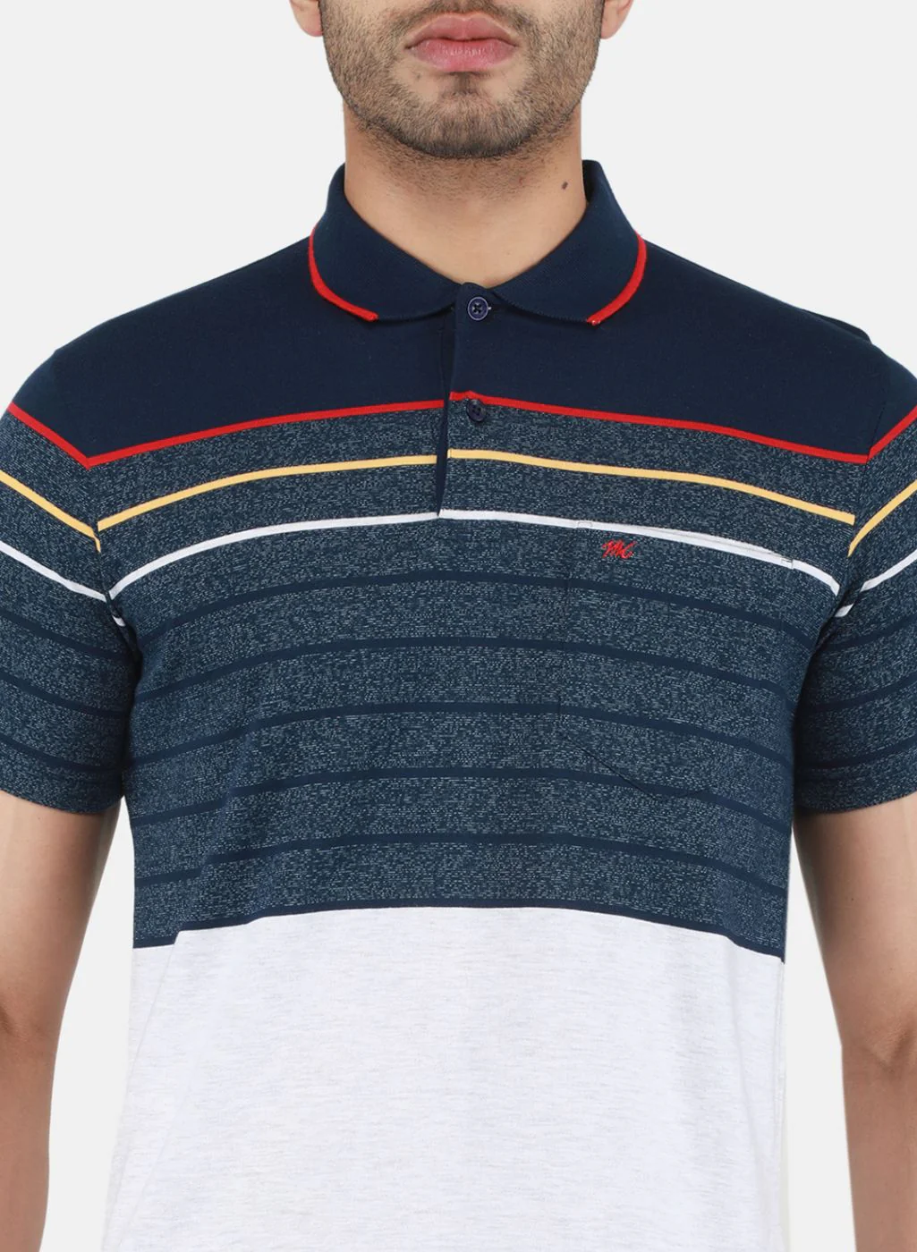 Men NAvy Blue Printed T-Shirt - Image 5