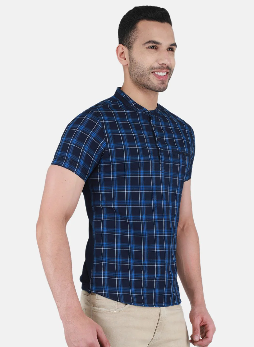 Men NAvy Blue Printed T-Shirt - Image 6