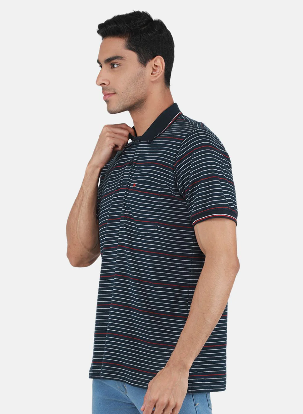 Men NAvy Blue Printed T-Shirt - Image 2