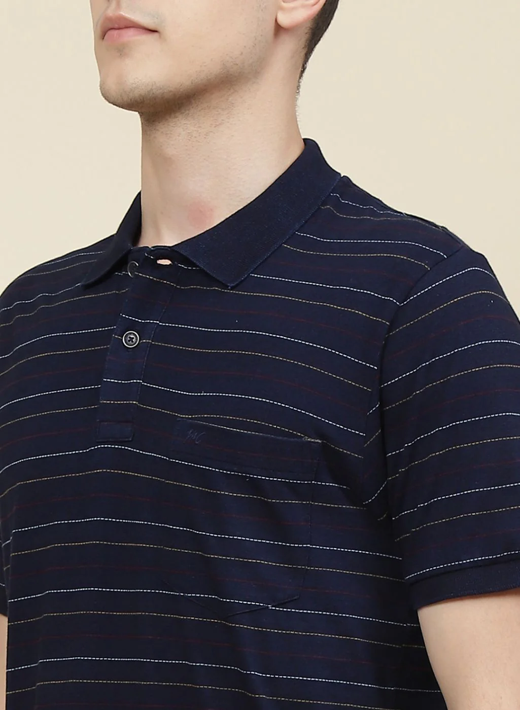 Men NAvy Blue Printed T-Shirt - Image 6