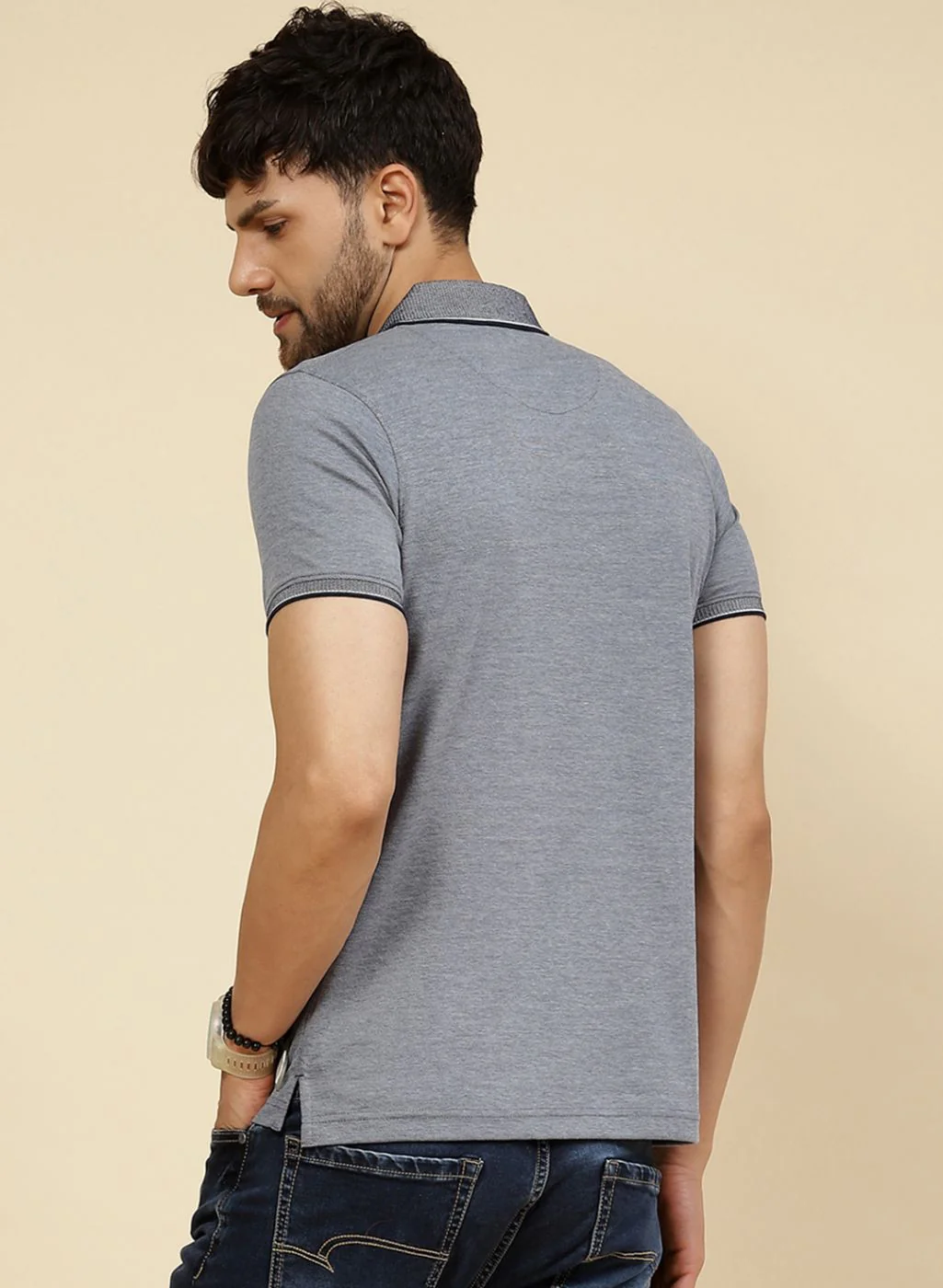 Men NAvy Blue Printed T-Shirt - Image 5