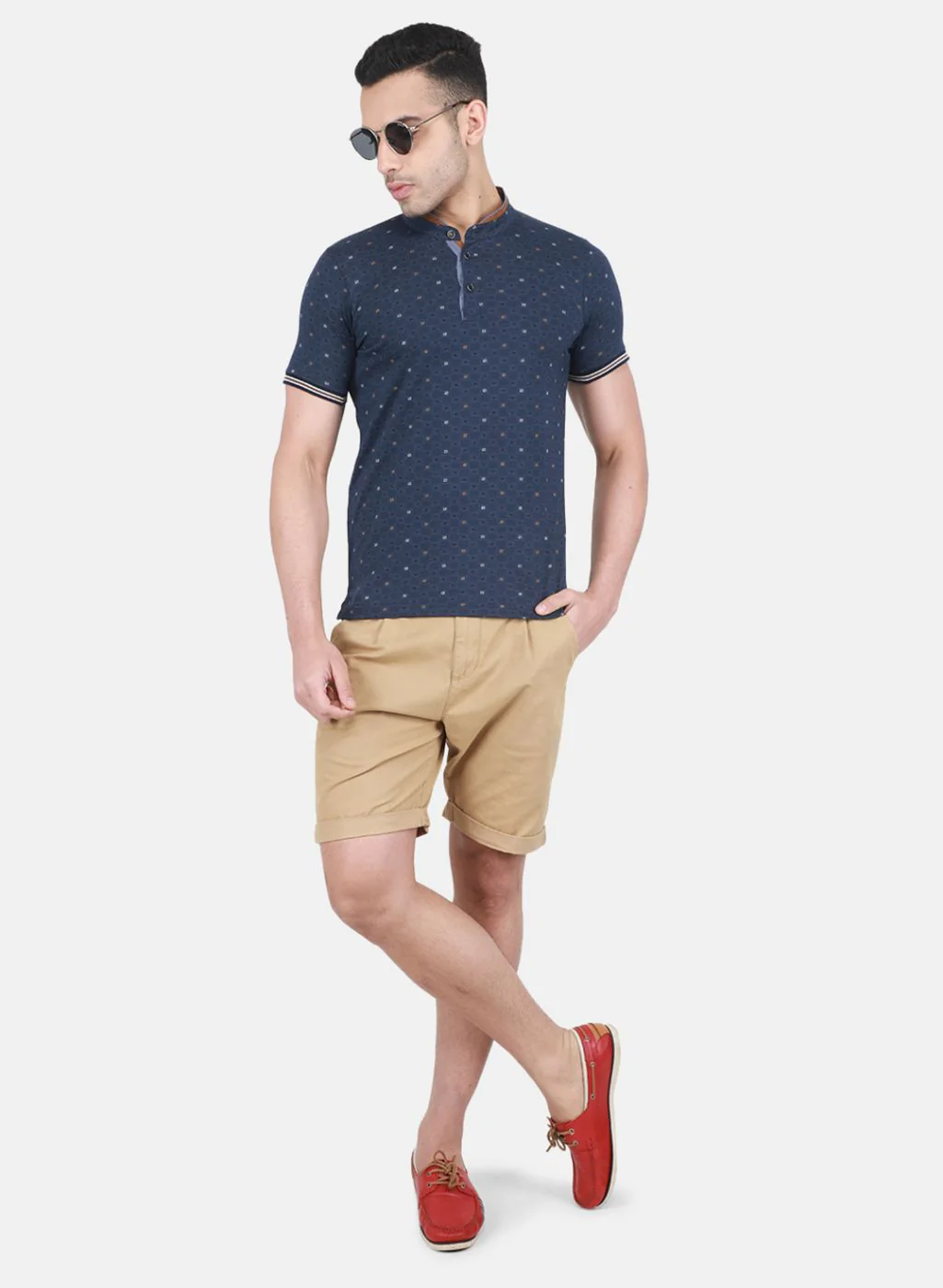 Men NAvy Blue Printed T-Shirt - Image 4