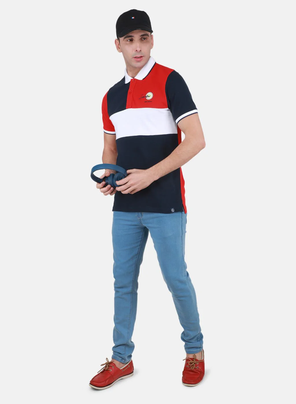 Men NAvy Blue Printed T-Shirt - Image 4