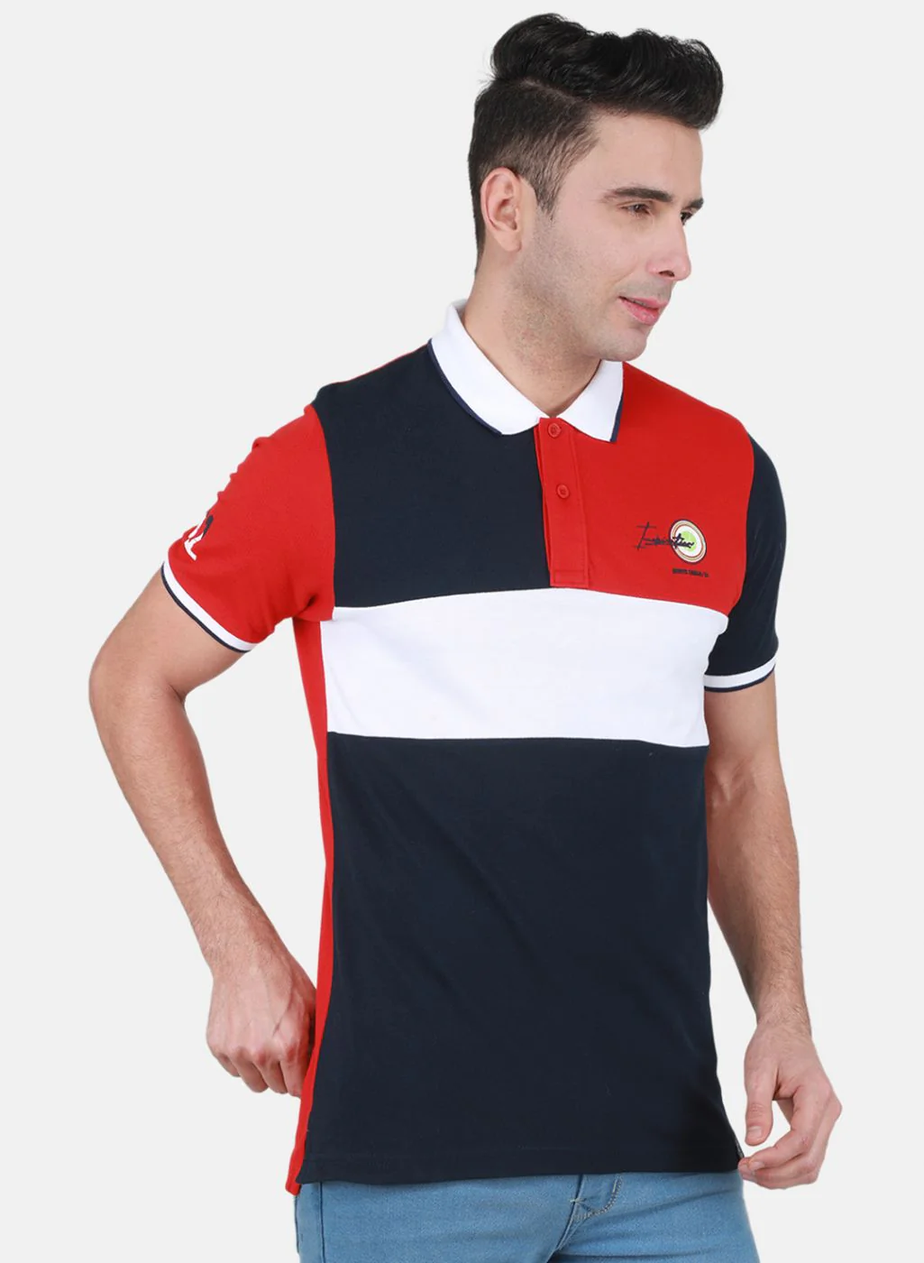 Men NAvy Blue Printed T-Shirt - Image 6