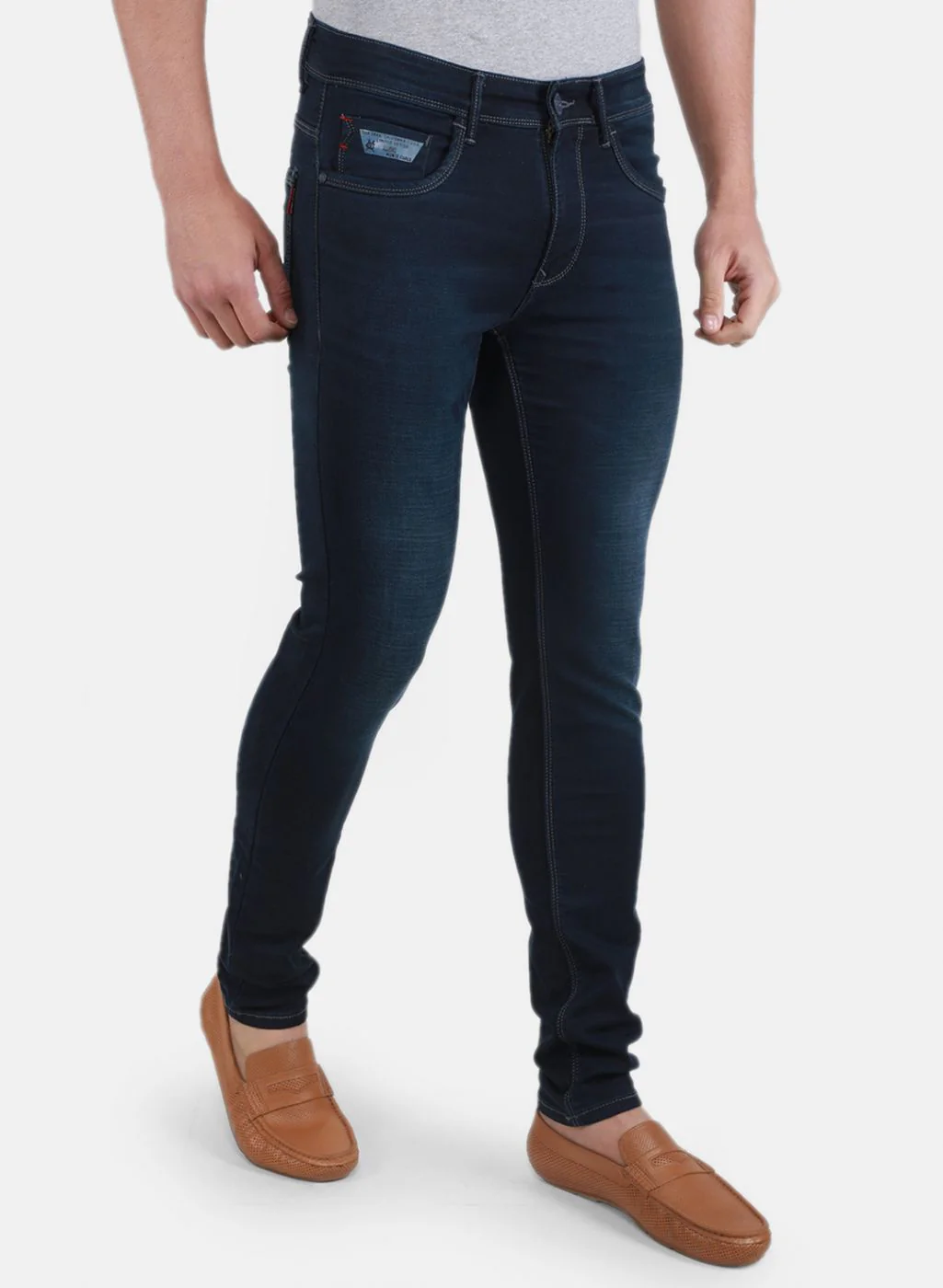 Men NAvy Blue Regular Fit Denim - Image 6