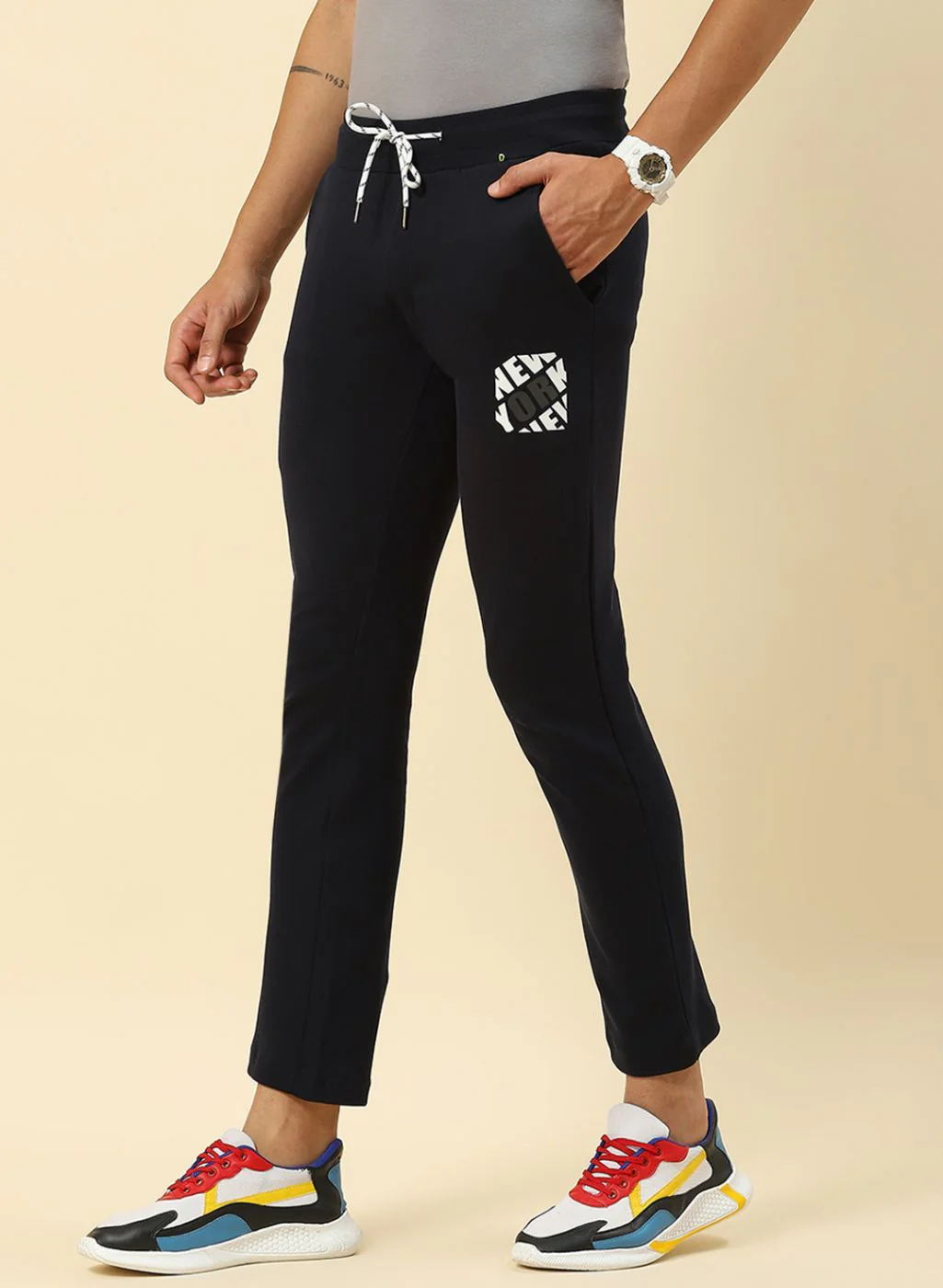 Men NAvy Blue Regular Fit Lower - Image 3