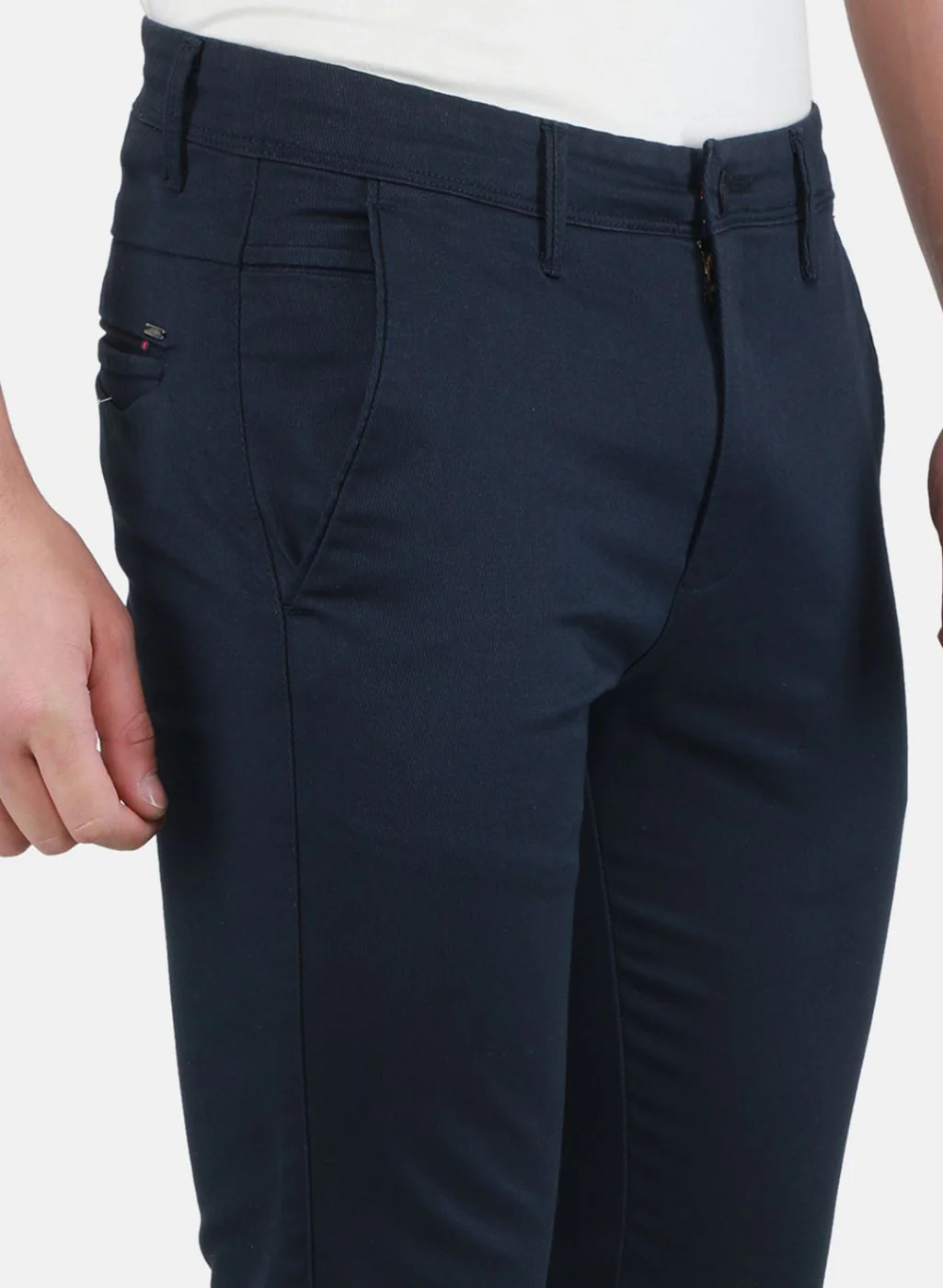 Men NAvy Blue Regular Fit Trouser - Image 5