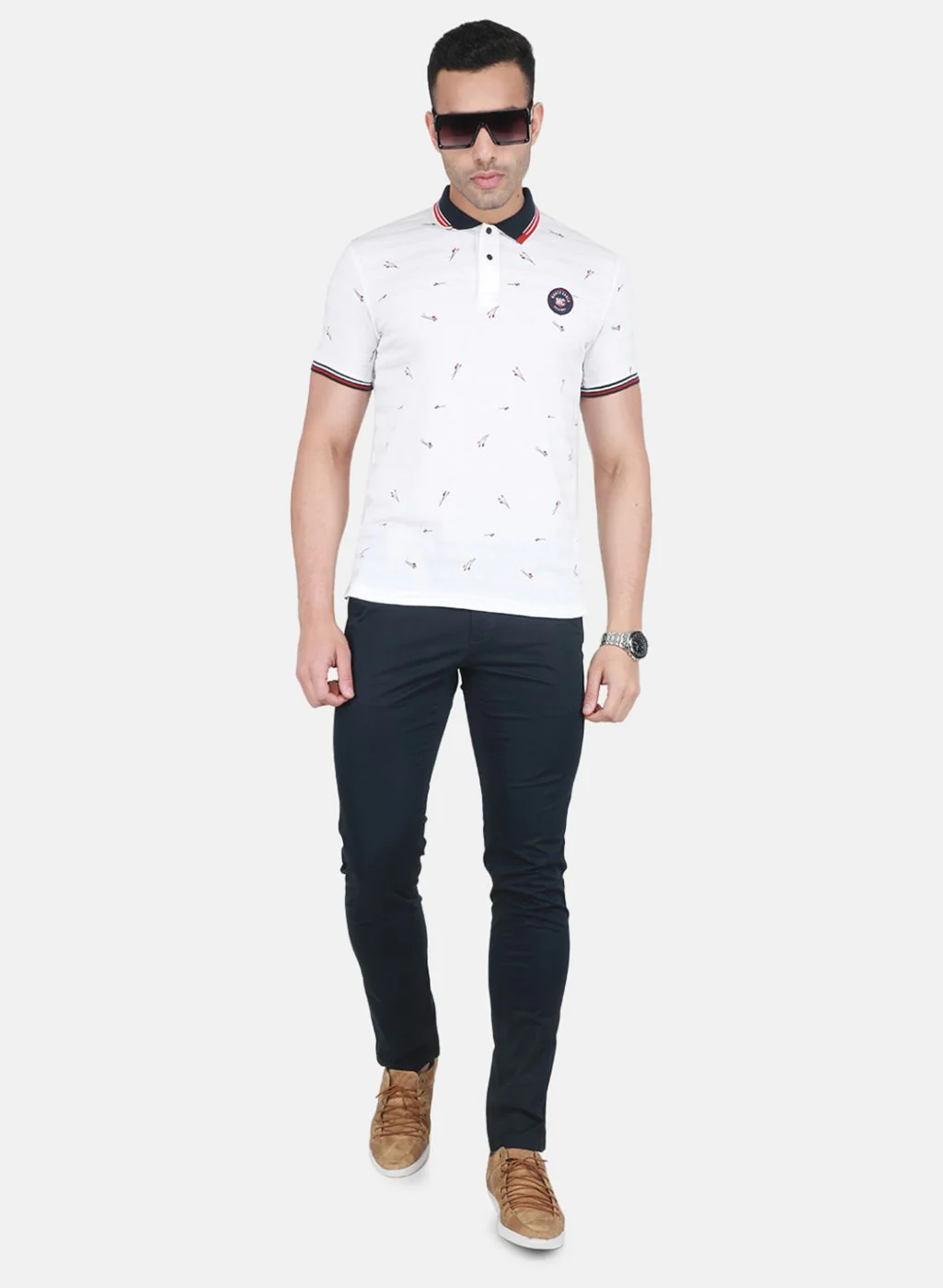 Men NAvy Blue Regular Fit Trouser - Image 4
