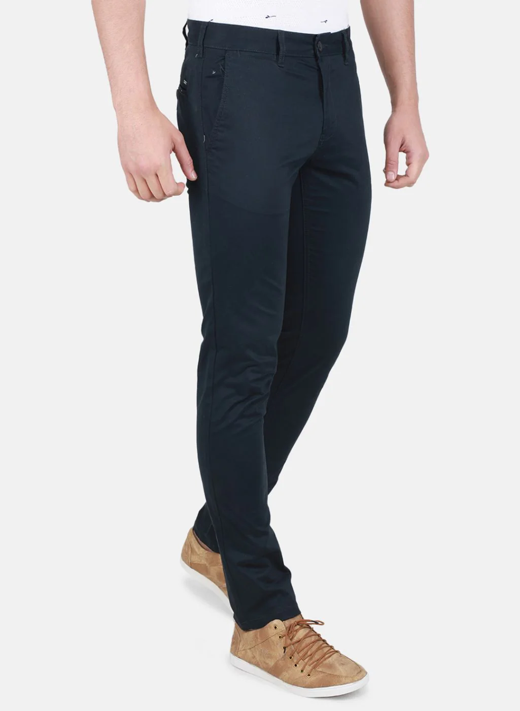 Men NAvy Blue Regular Fit Trouser - Image 6