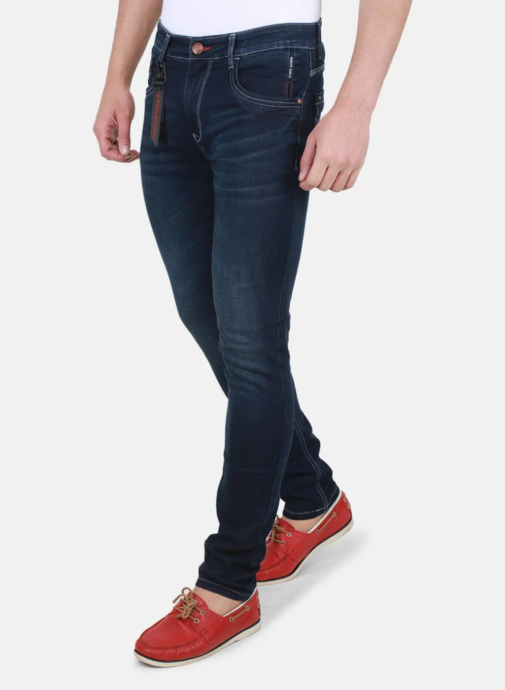 Men NAvy Blue Skinny Fit Denim - Image 2