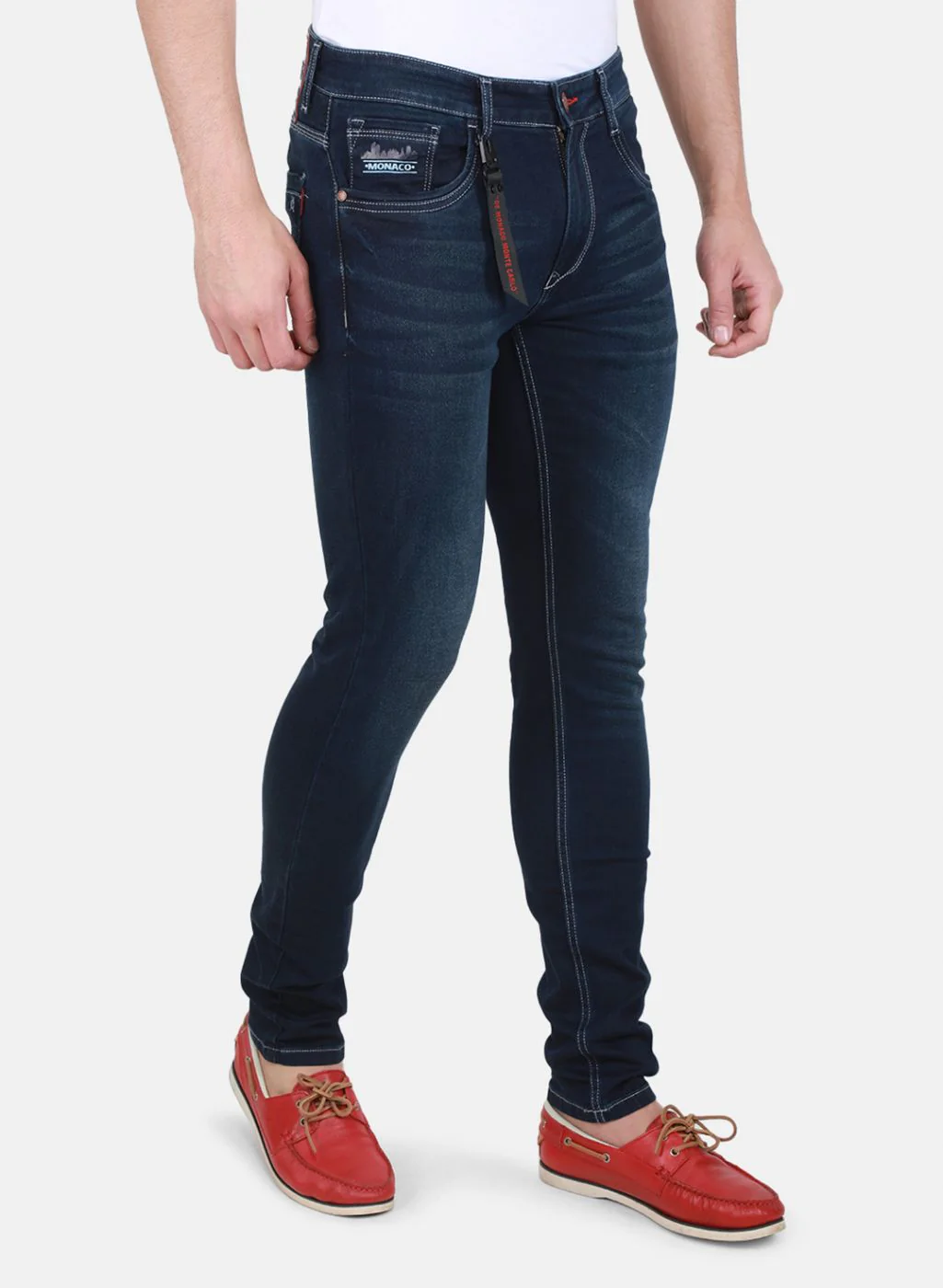 Men NAvy Blue Skinny Fit Denim - Image 6