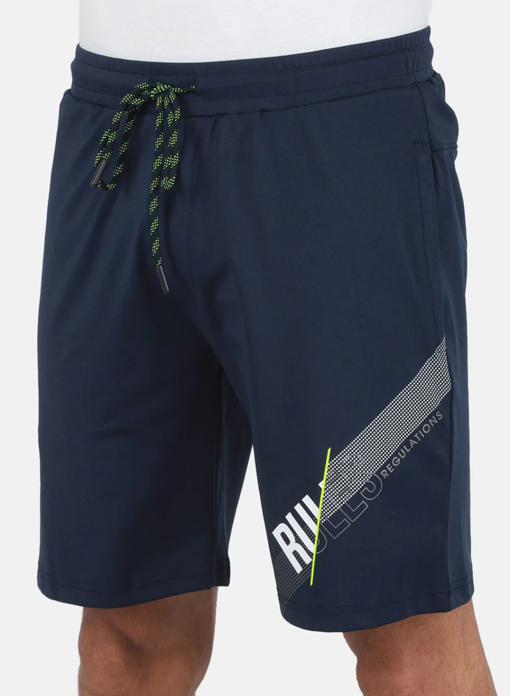 Men NAvy Blue Solid Bermuda - Image 5