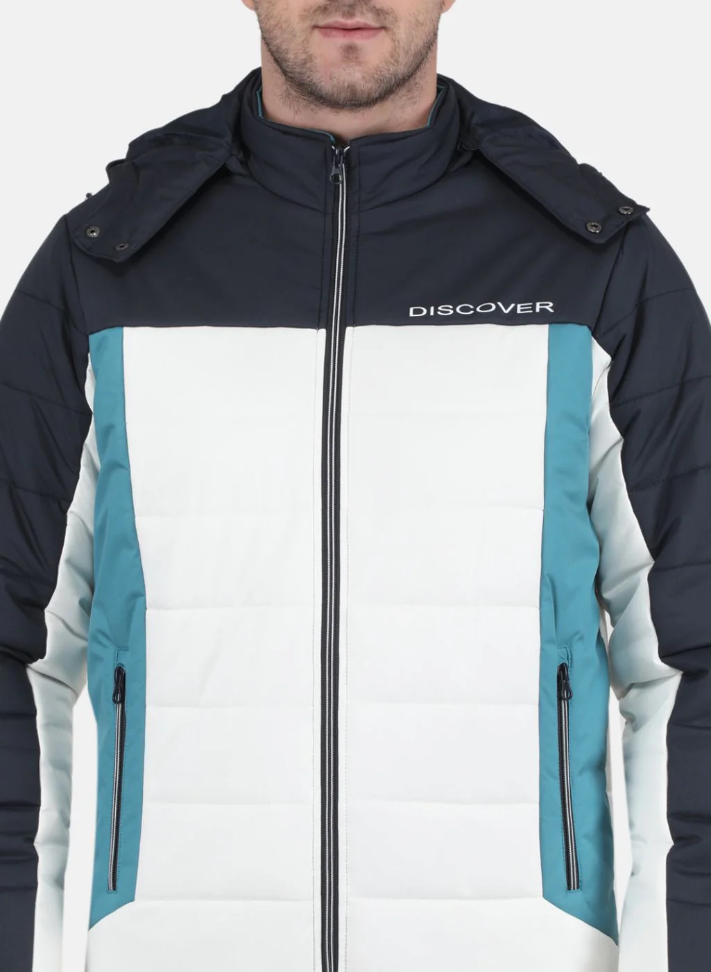 Men NAvy Blue Solid Jacket - Image 5