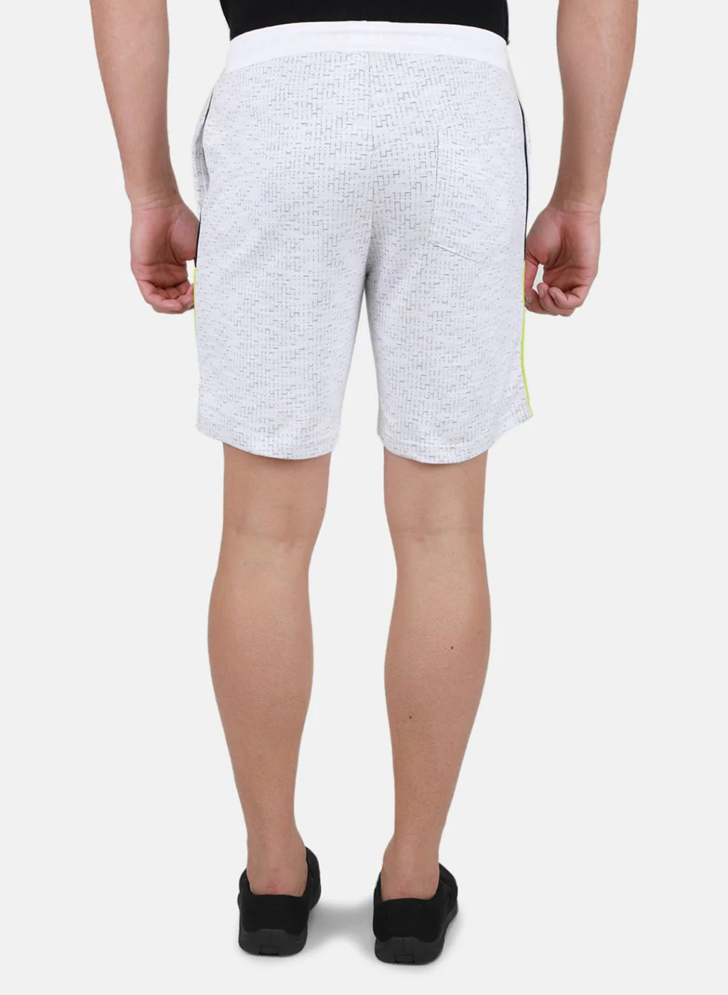 Men Off White Printed Bermuda - Image 3