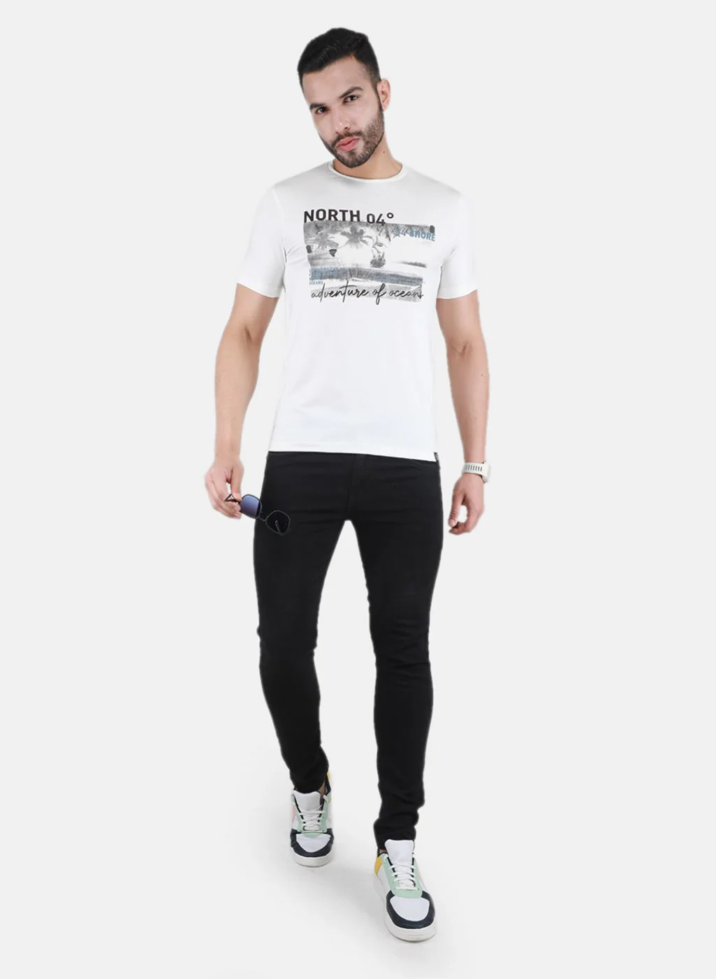 Men Off White Printed T-Shirt - Image 4