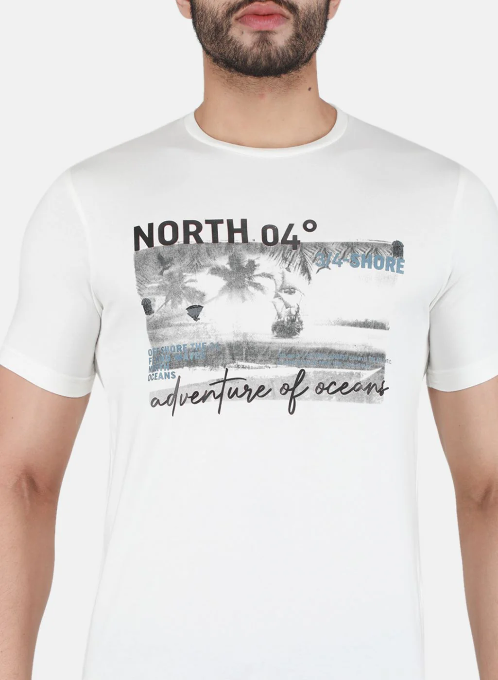 Men Off White Printed T-Shirt - Image 5