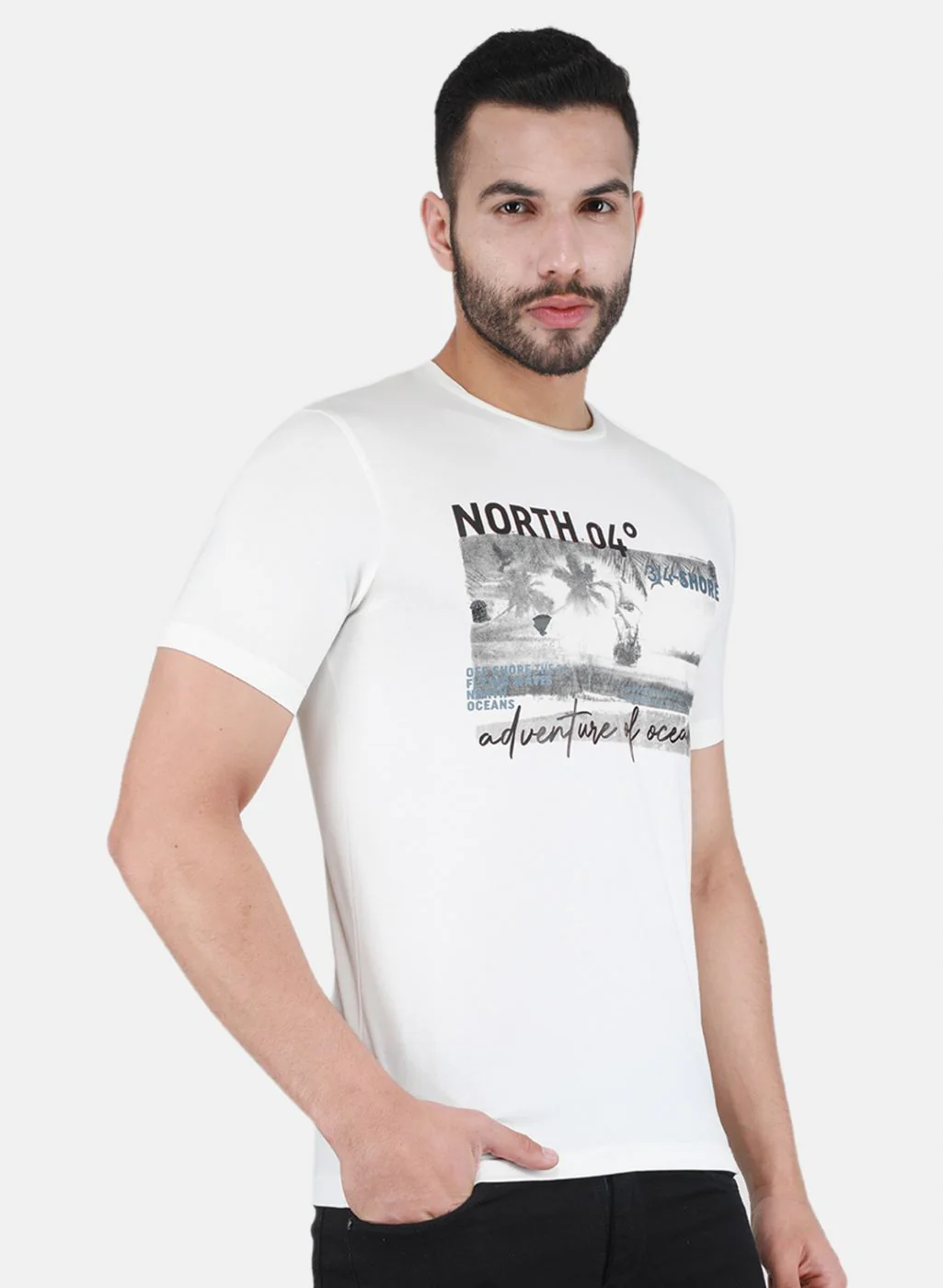 Men Off White Printed T-Shirt - Image 6