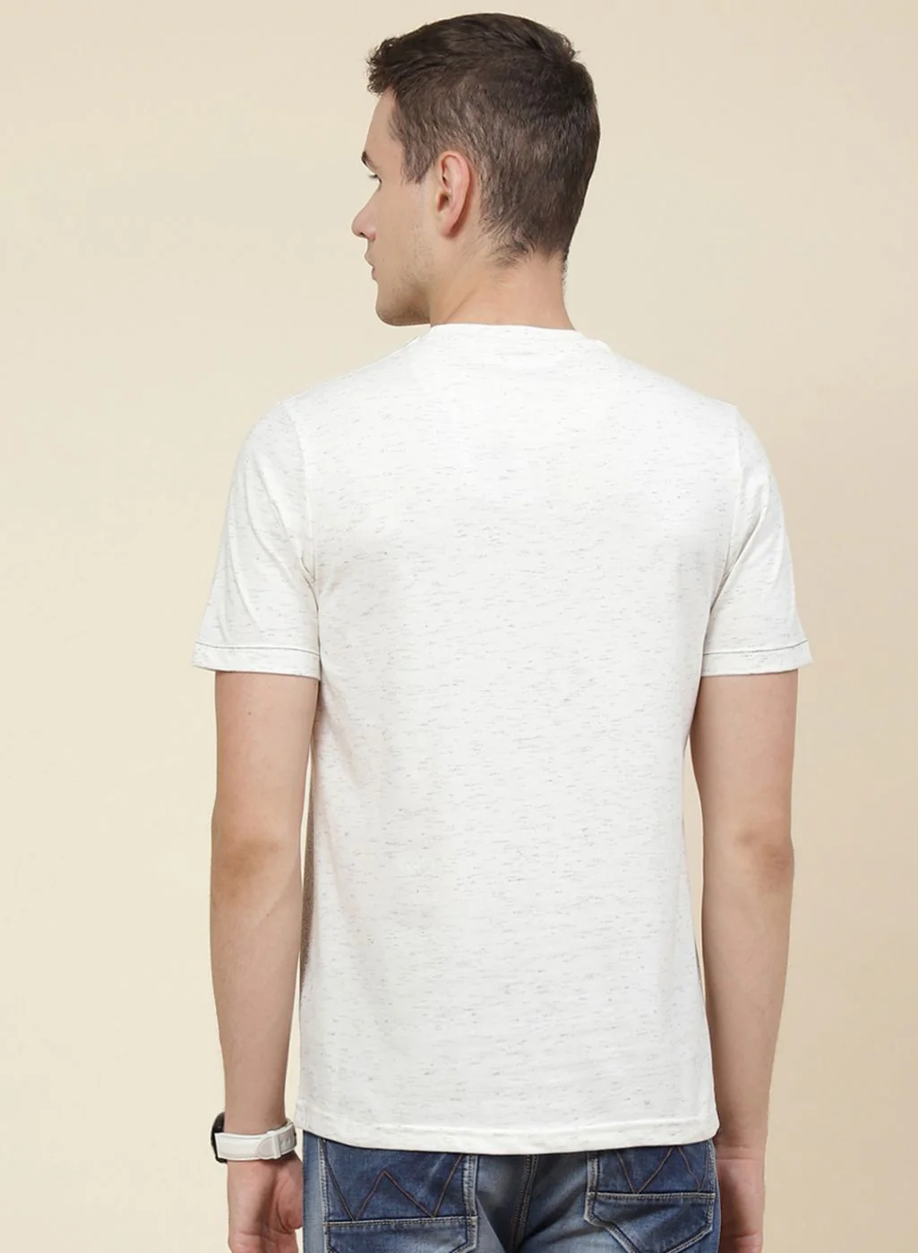 Men Off White Printed T-Shirt - Image 5