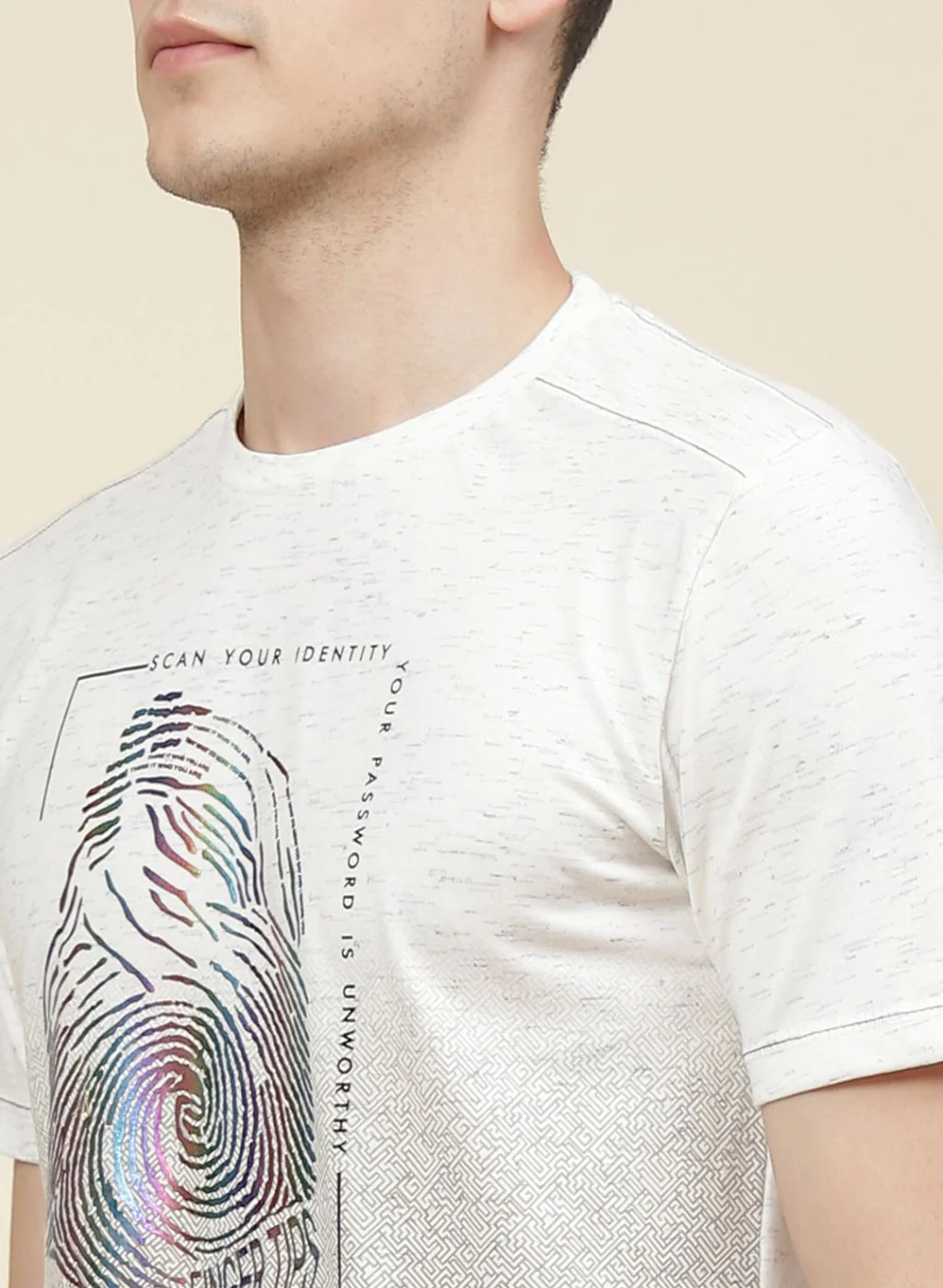 Men Off White Printed T-Shirt - Image 6