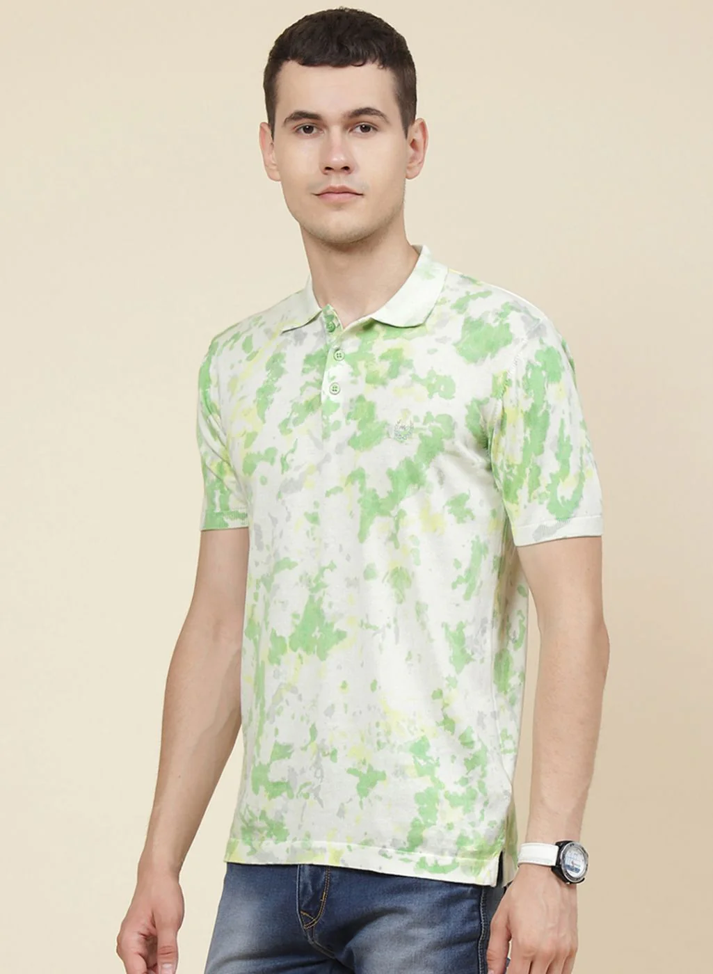 Men Off White Self Design T-Shirt - Image 3