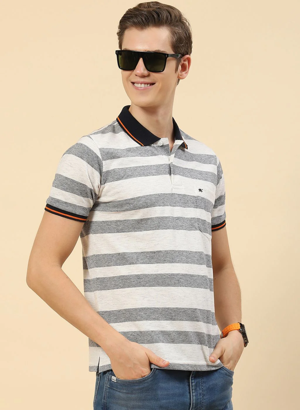 Men Off White Stripe T-Shirt - Image 3