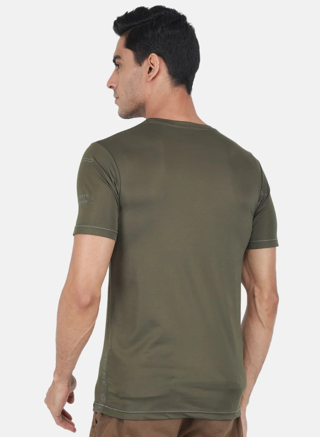 Men Olive Printed T-Shirt - Image 3