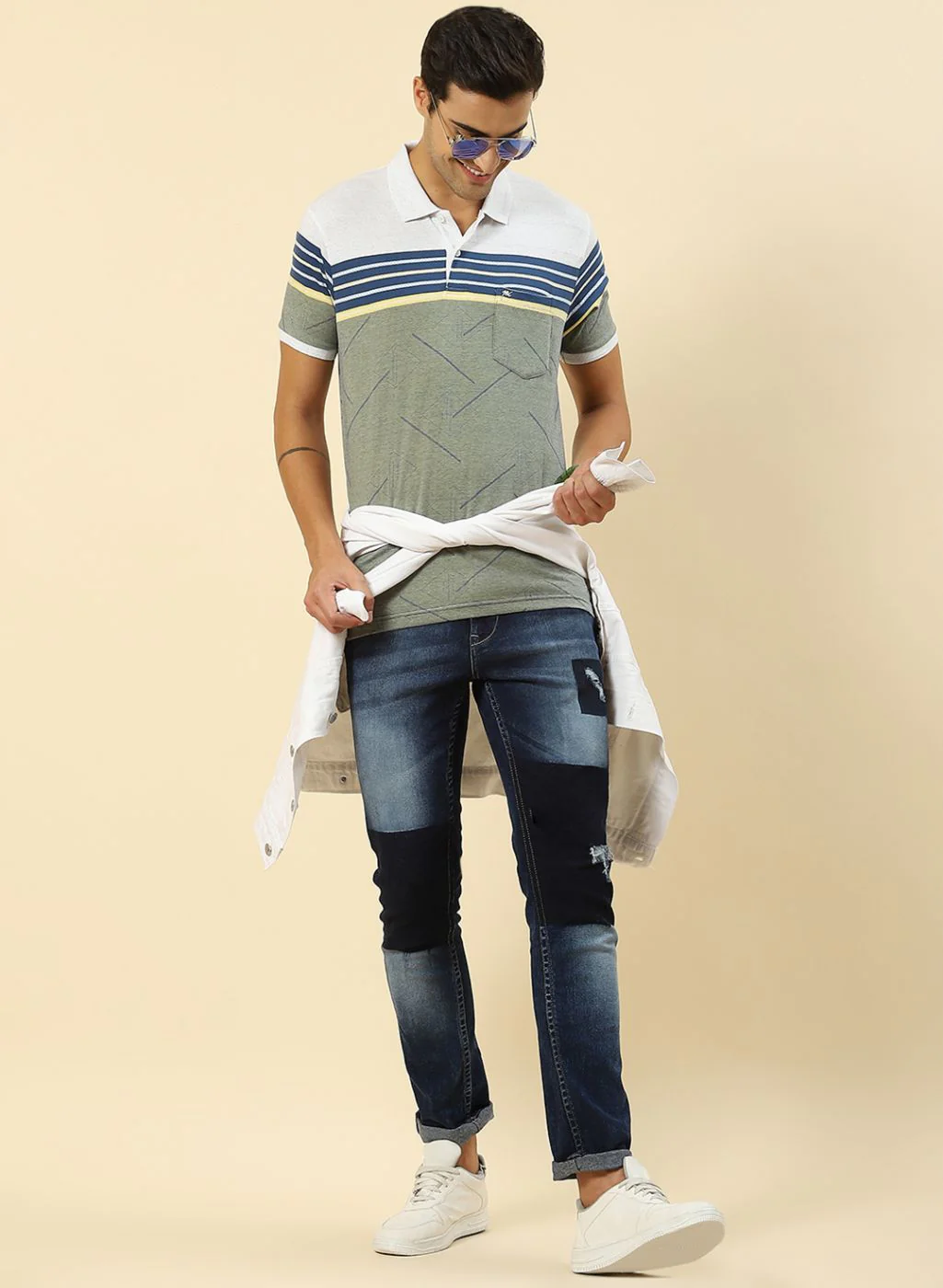 Men Olive Printed T-Shirt - Image 2
