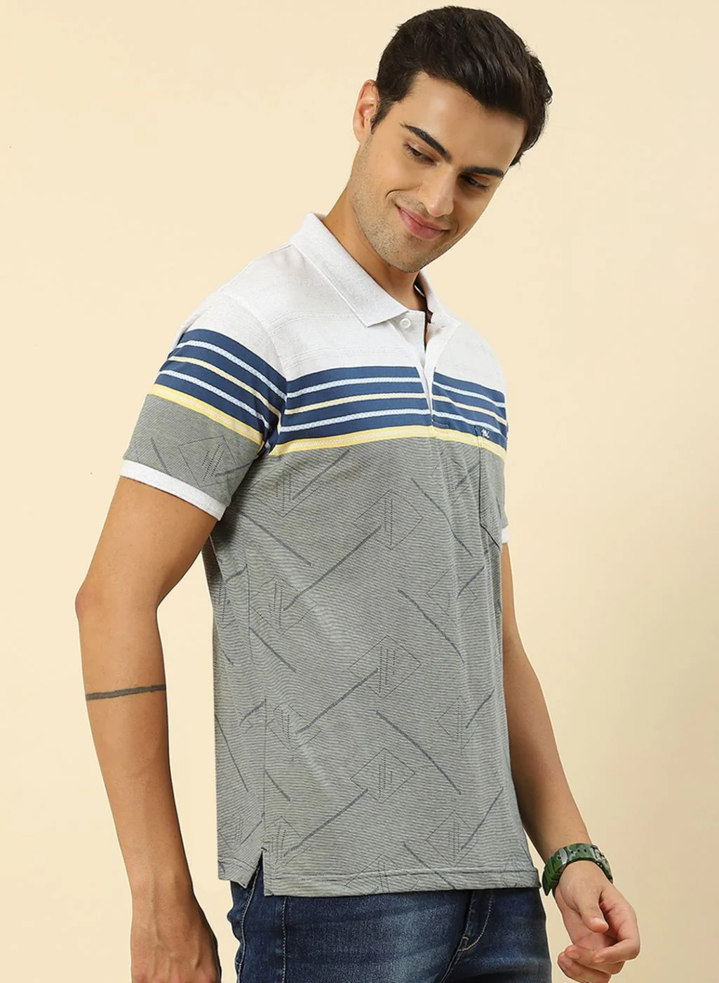 Men Olive Printed T-Shirt - Image 4