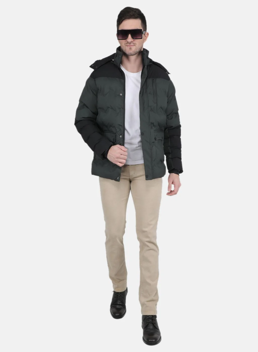 Men Olive Solid Jacket - Image 4