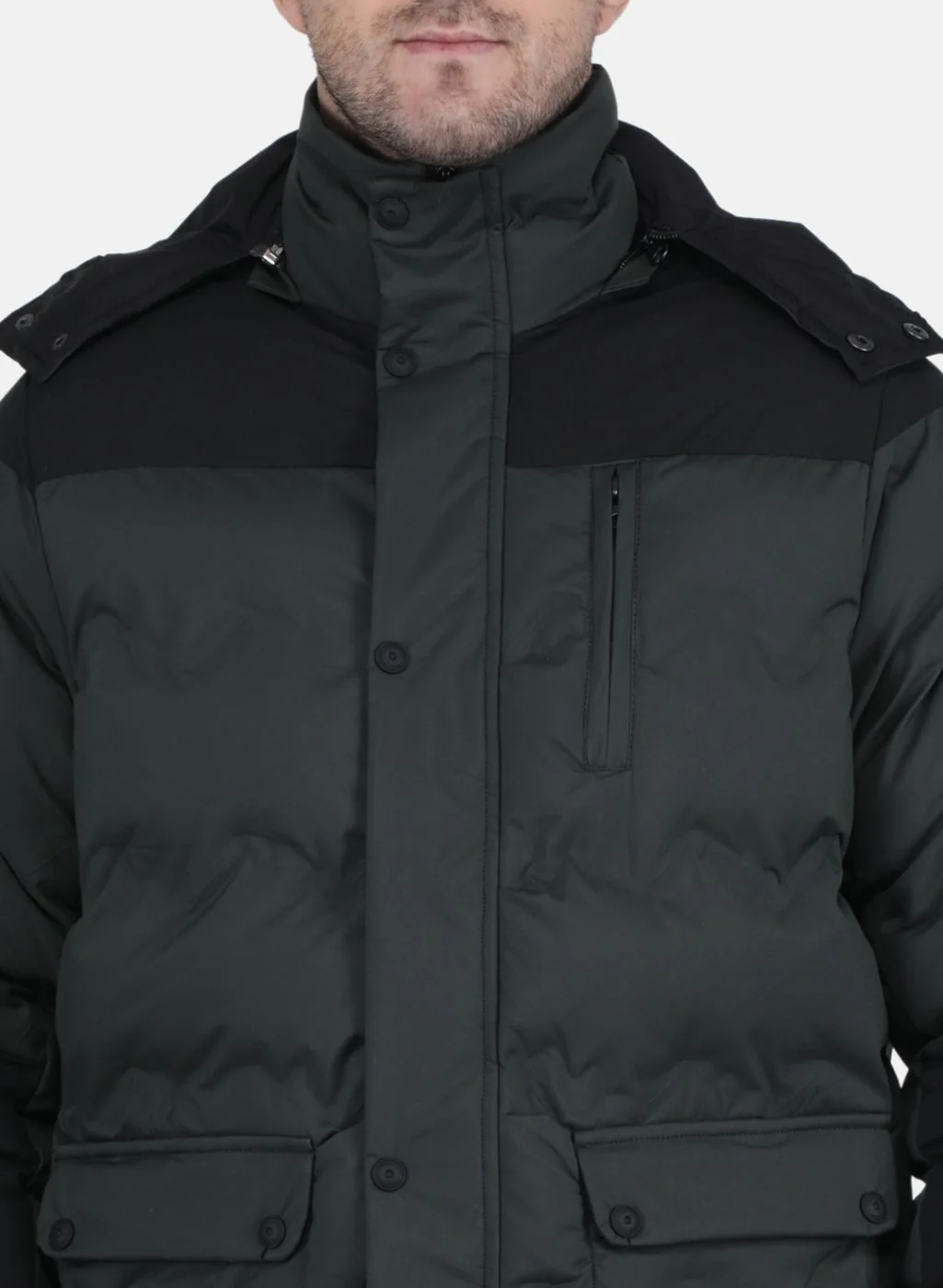 Men Olive Solid Jacket - Image 5