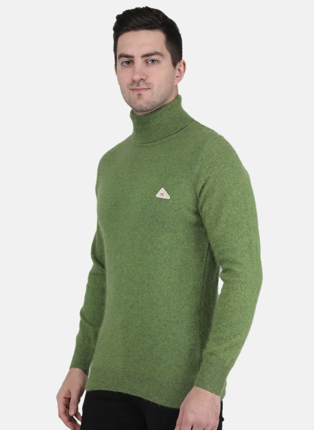 Men Olive Solid Pullover - Image 2