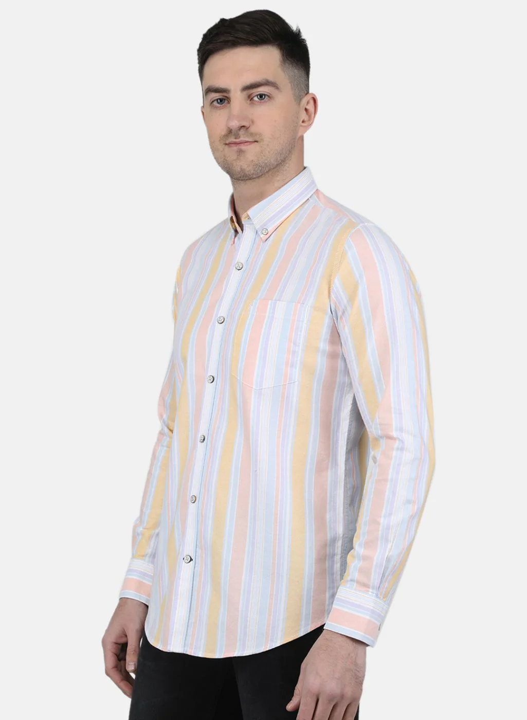 Men Orange Printed Shirt - Image 2