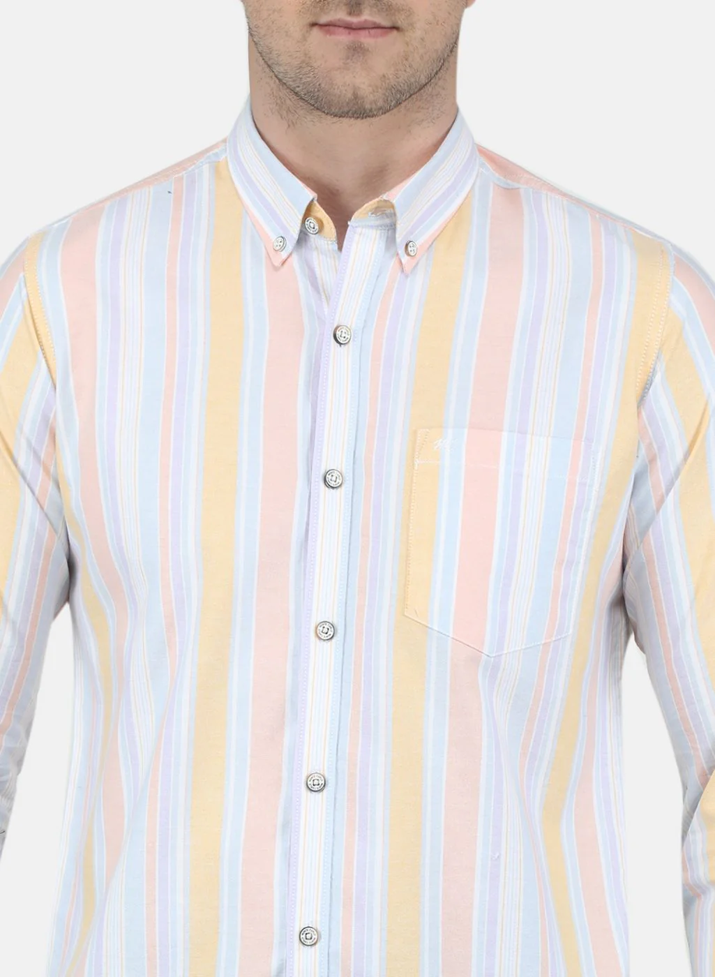 Men Orange Printed Shirt - Image 5
