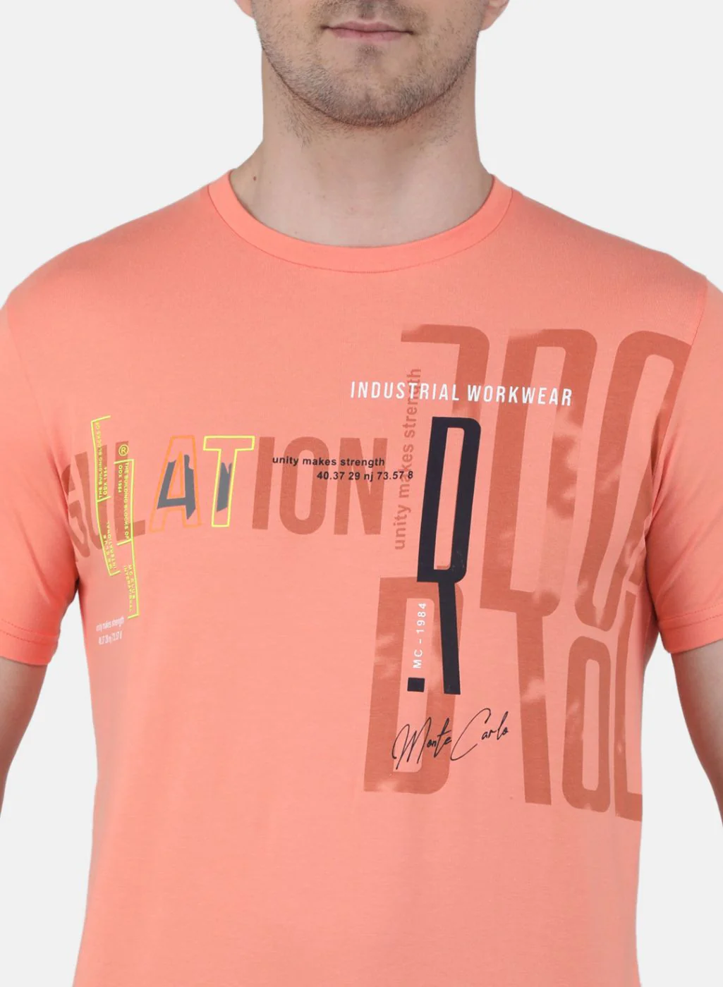 Men Peach Printed T-Shirt - Image 5