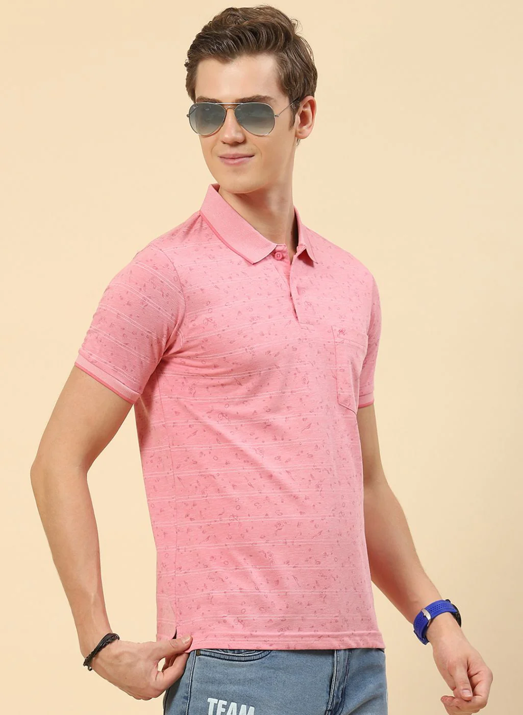 Men Pink Printed T-Shirt - Image 3