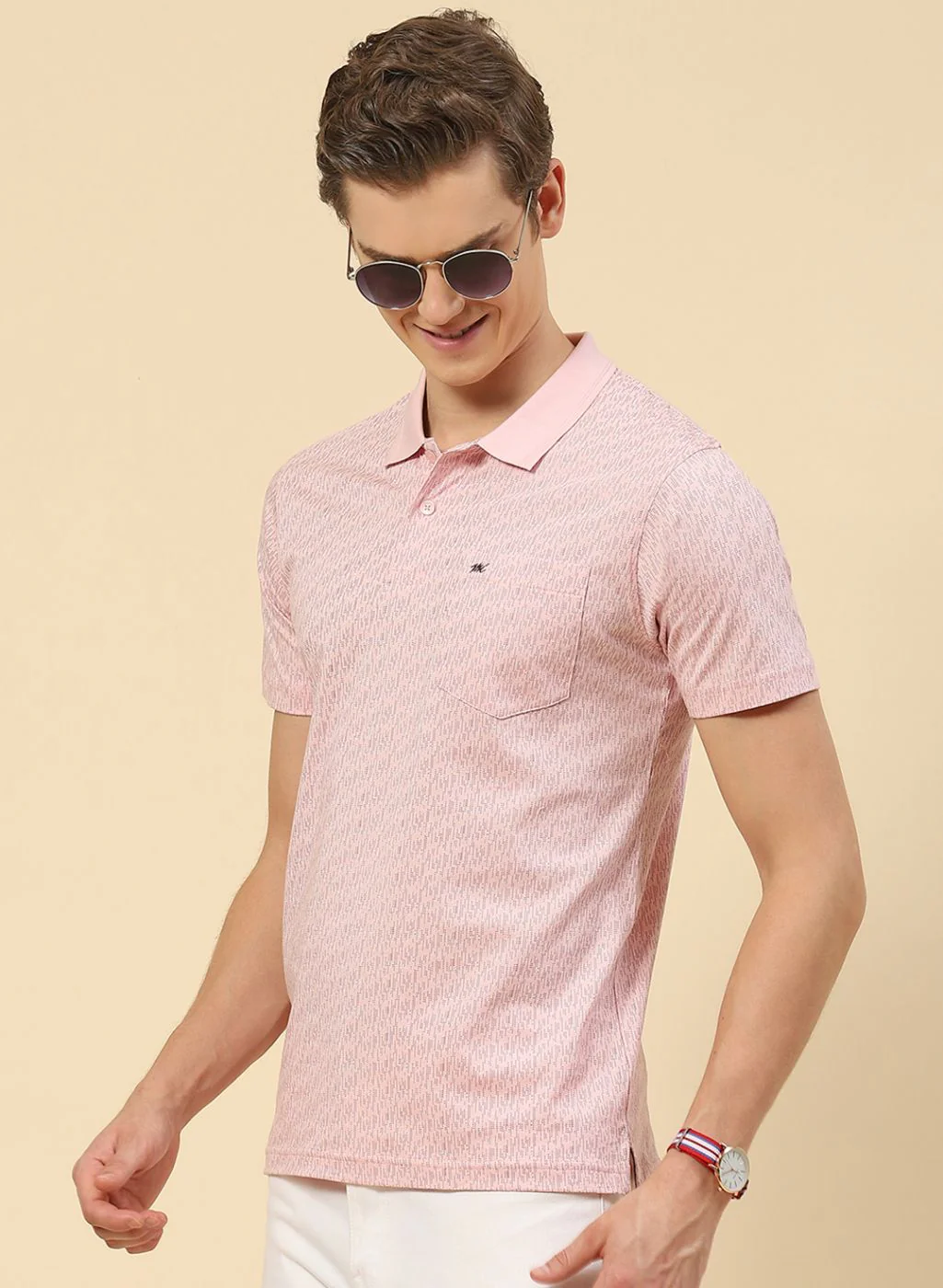 Men Pink Printed T-Shirt - Image 2