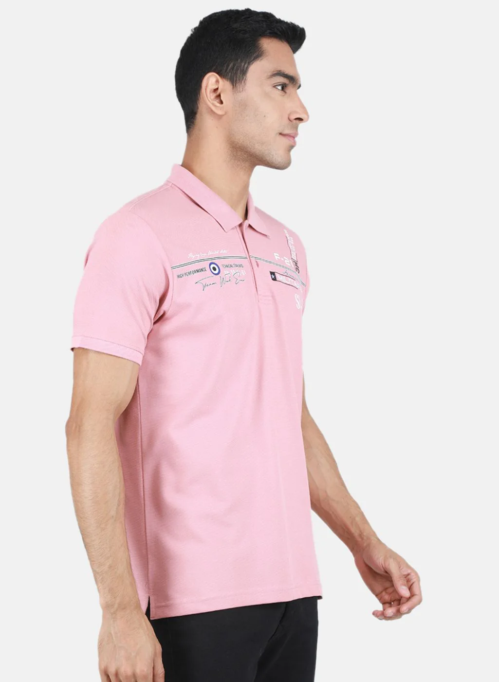 Men Pink Solid T-Shirt - Image 6