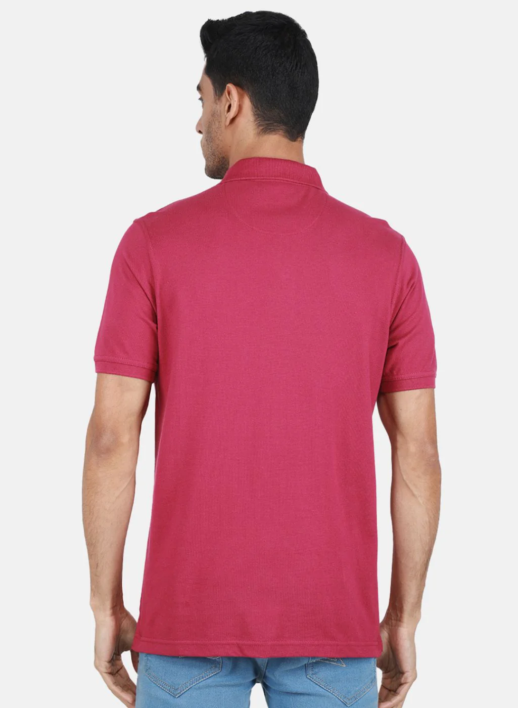 Men Pink Solid T-Shirt - Image 3